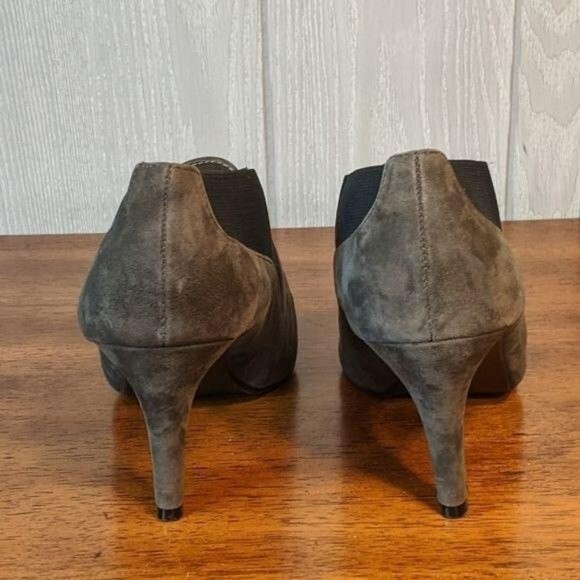 Apt 9 grey/black suede heeled ankle booties 9M Cone Heel Coastal Cowgirl - Picture 5 of 6